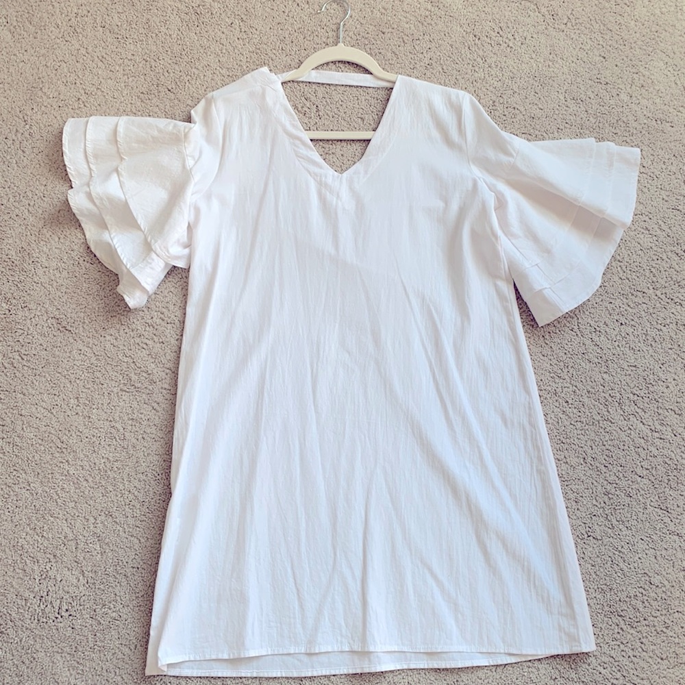 Light Weight White Cotton Shift Dress size S